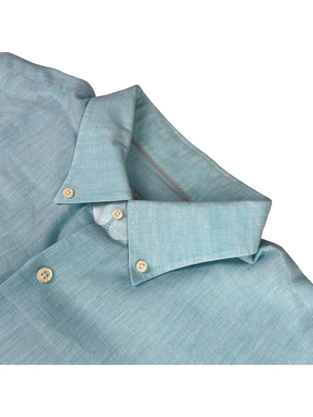 Peter Millar Men's Linen Blend L/S Button Shirt Light Teal Blue • XL